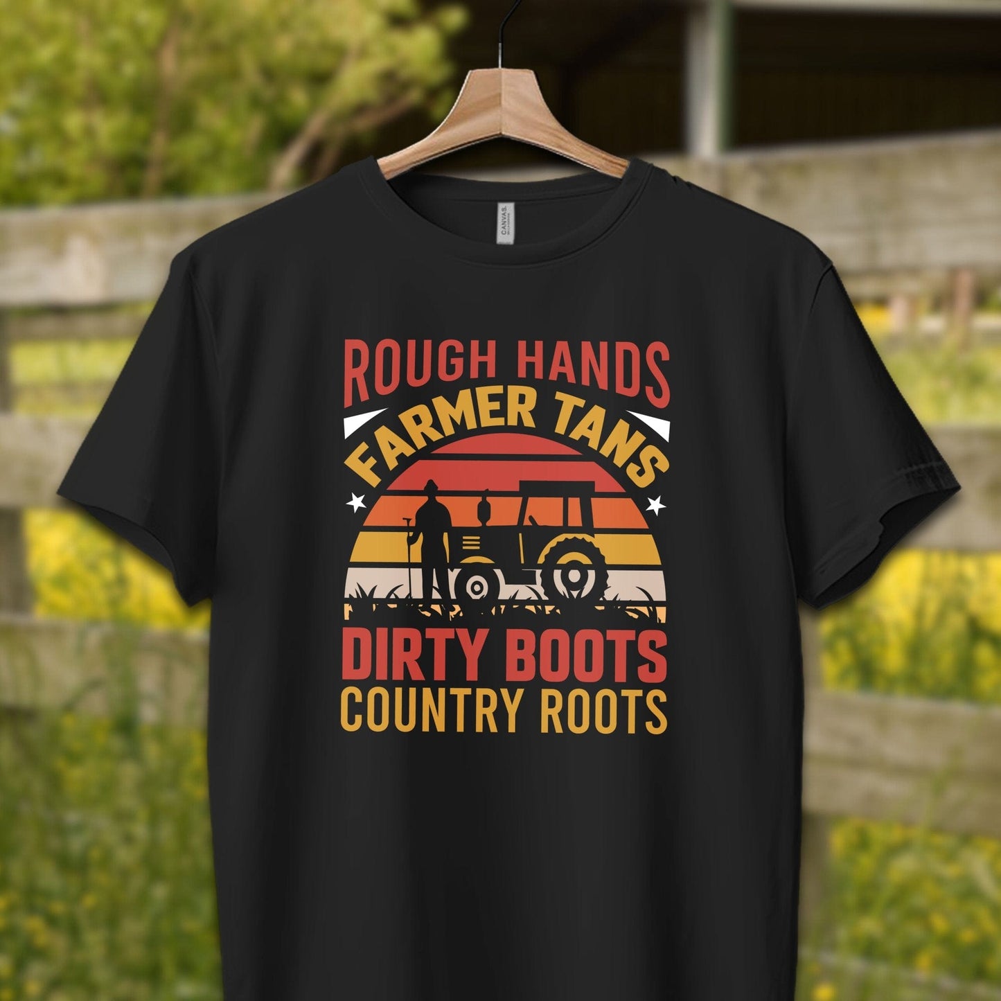 Mens Shirts Adult T-Shirt / XS / Black Rough Hands Farmer Tans Shirt