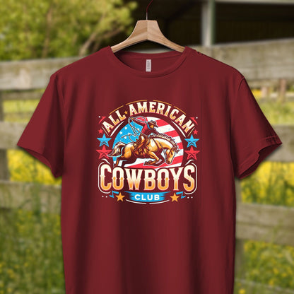 Mens Shirts Adult T-Shirt / XS / Cardinal All American Cowboys Club Shirt