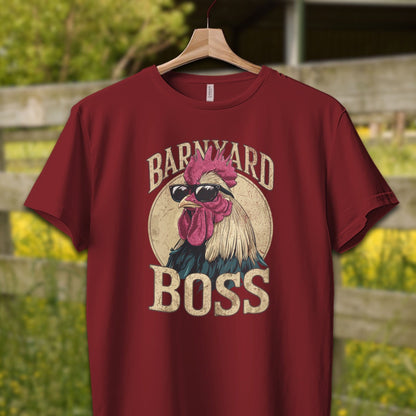 Mens Shirts Adult T-Shirt / XS / Cardinal Barnyard Boss Rooster Shirt