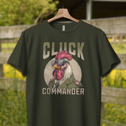 Mens Shirts Adult T-Shirt / XS / Dark Olive Cluck Commander Shirt