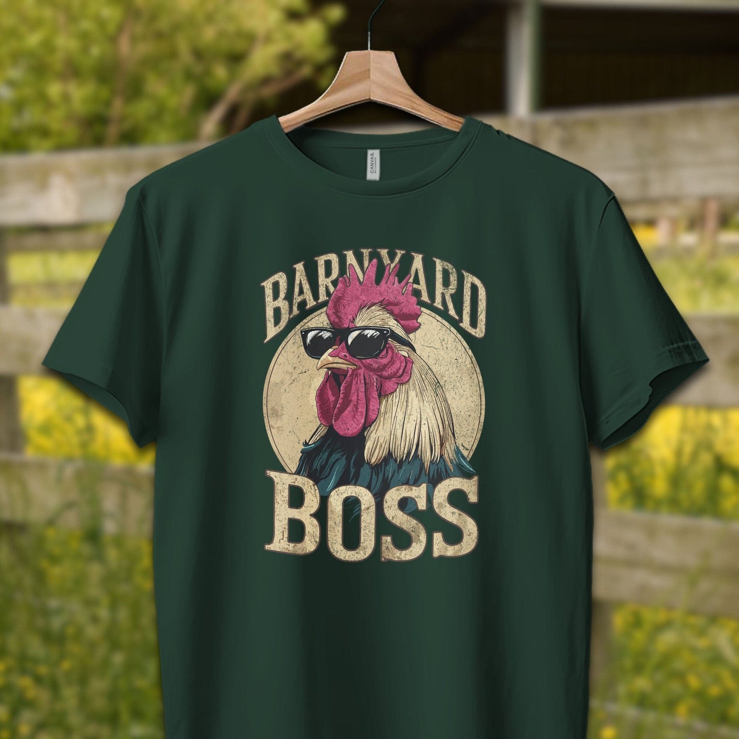 Mens Shirts Adult T-Shirt / XS / Forest Barnyard Boss Rooster Shirt