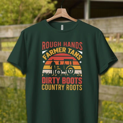 Mens Shirts Adult T-Shirt / XS / Forest Rough Hands Farmer Tans Shirt