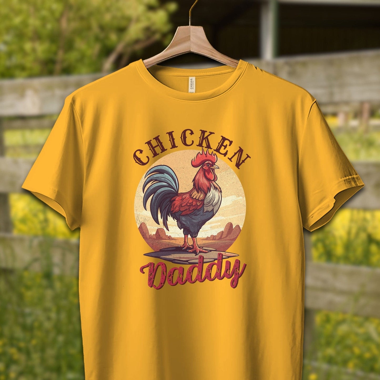 Mens Shirts Adult T-Shirt / XS / Gold Chicken Daddy Rooster Shirt