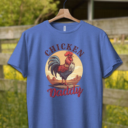 Mens Shirts Adult T-Shirt / XS / Heather Columbia Blue Chicken Daddy Rooster Shirt