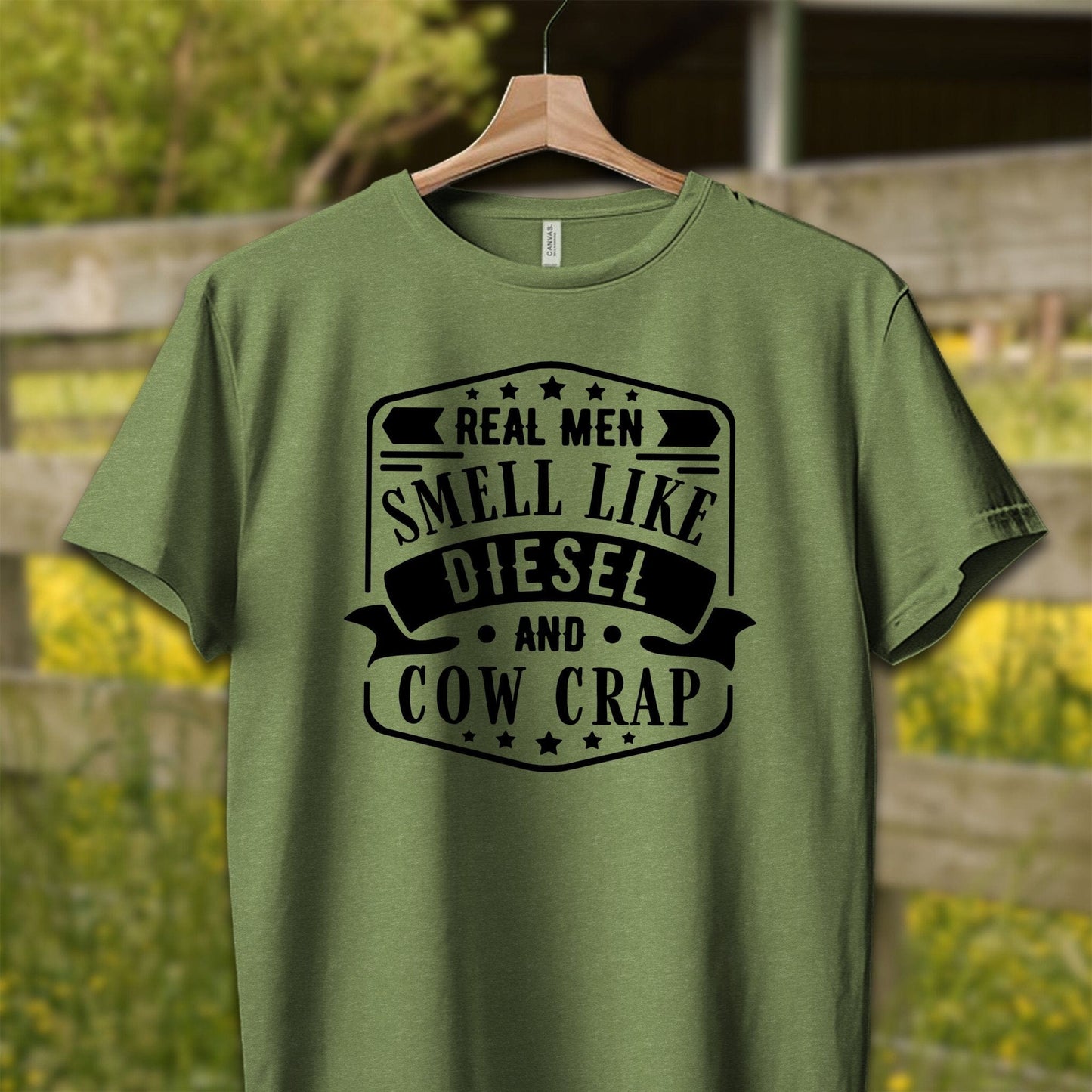 Mens Shirts Adult T-Shirt / XS / Heather Green Real Men Smell Like Diesel Shirt