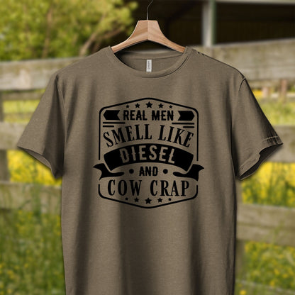 Mens Shirts Adult T-Shirt / XS / Heather Olive Real Men Smell Like Diesel Shirt