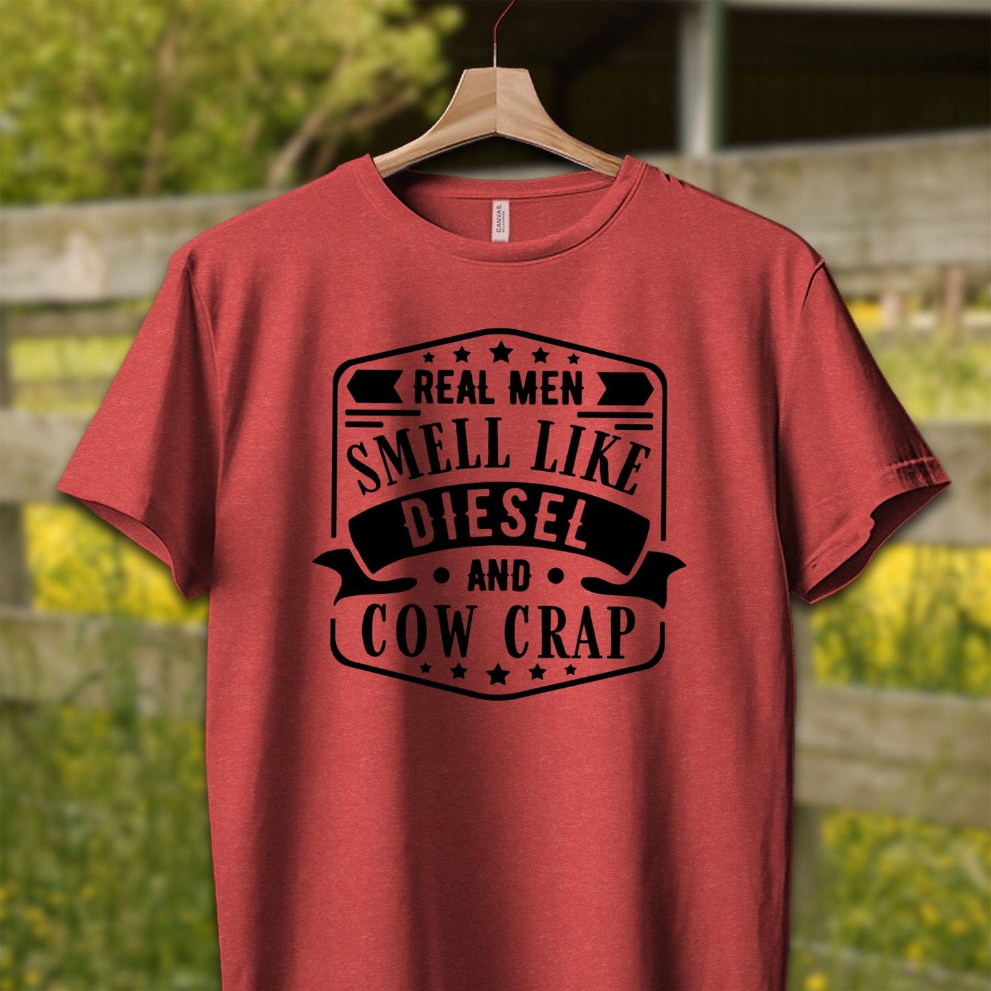 Mens Shirts Adult T-Shirt / XS / Heather Red Real Men Smell Like Diesel Shirt