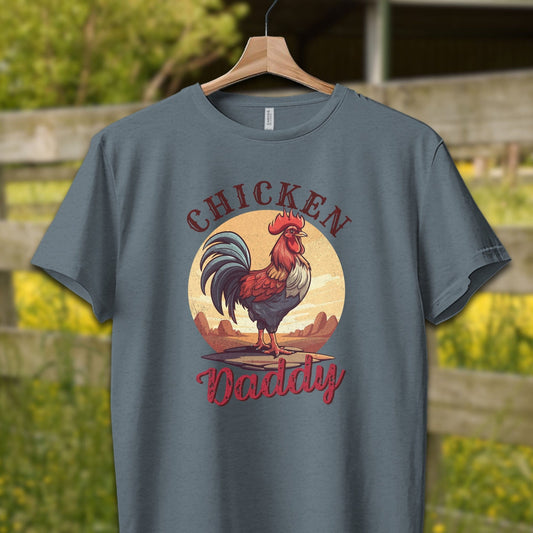 Mens Shirts Adult T-Shirt / XS / Heather Slate Chicken Daddy Rooster Shirt