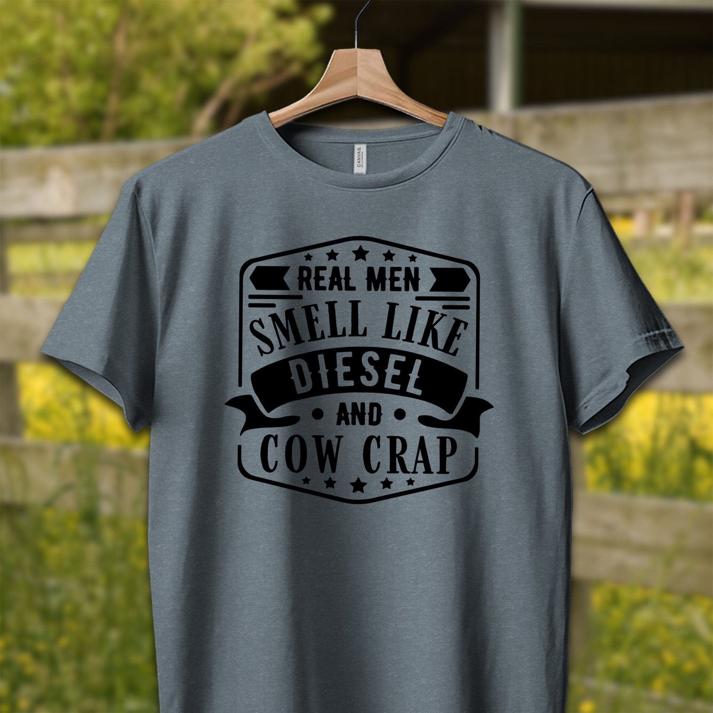 Mens Shirts Adult T-Shirt / XS / Heather Slate Real Men Smell Like Diesel Shirt