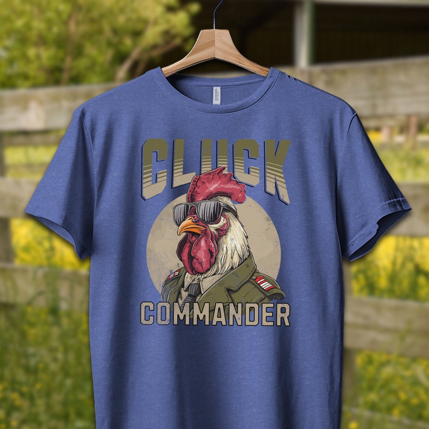 Mens Shirts Adult T-Shirt / XS / Heather True Royal Cluck Commander Shirt