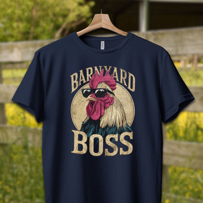 Mens Shirts Adult T-Shirt / XS / Navy Barnyard Boss Rooster Shirt