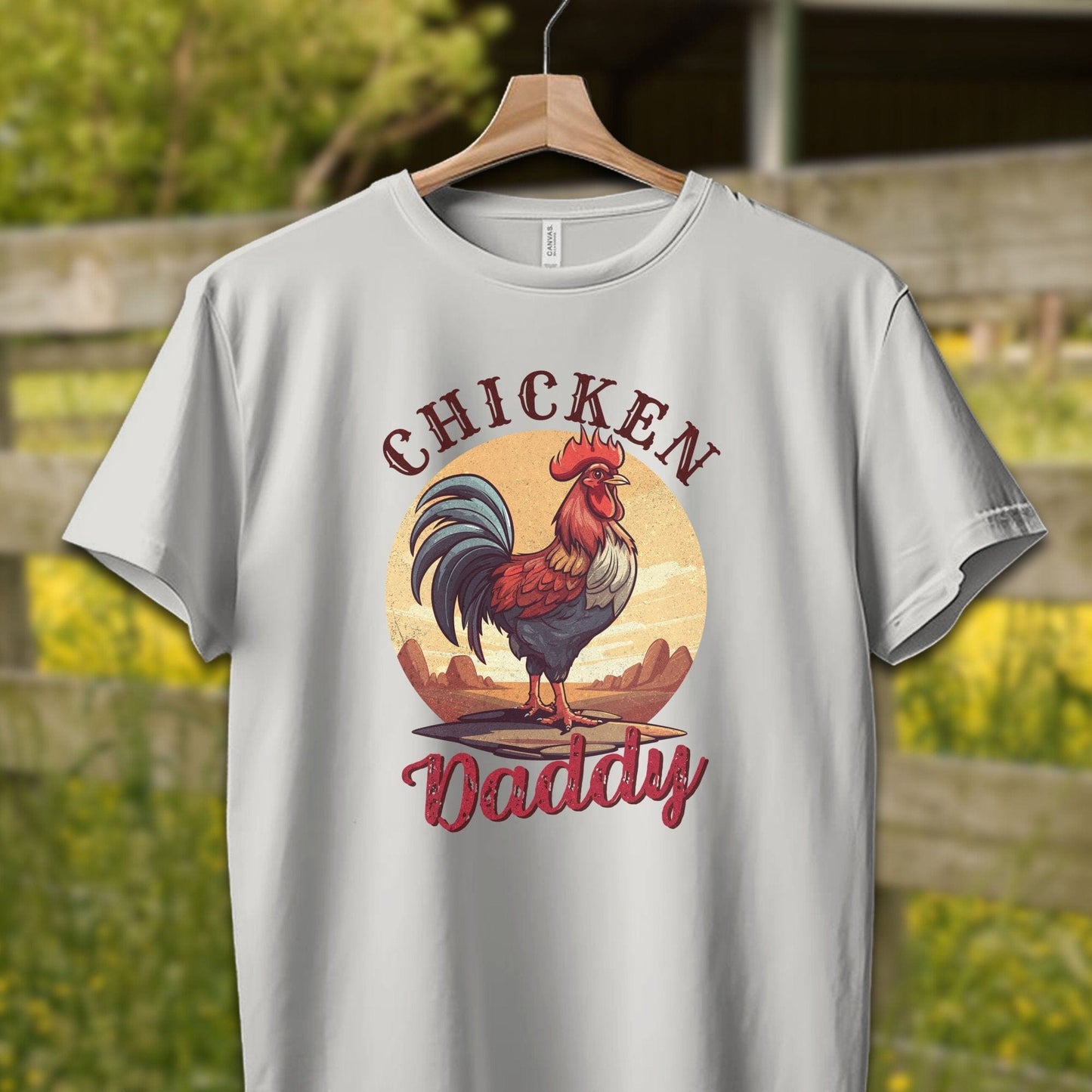 Mens Shirts Adult T-Shirt / XS / Silver Chicken Daddy Rooster Shirt