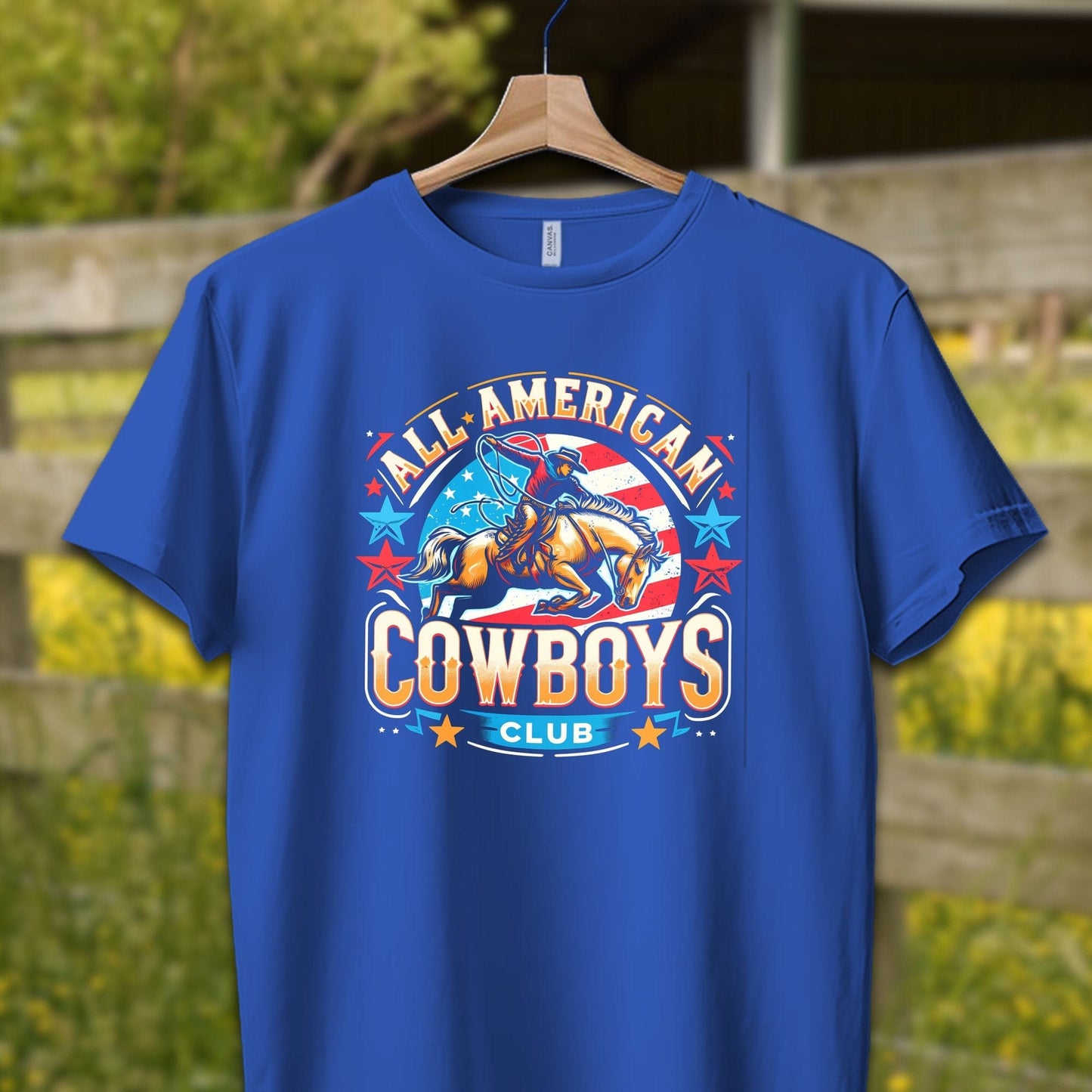 Mens Shirts Adult T-Shirt / XS / True Royal All American Cowboys Club Shirt