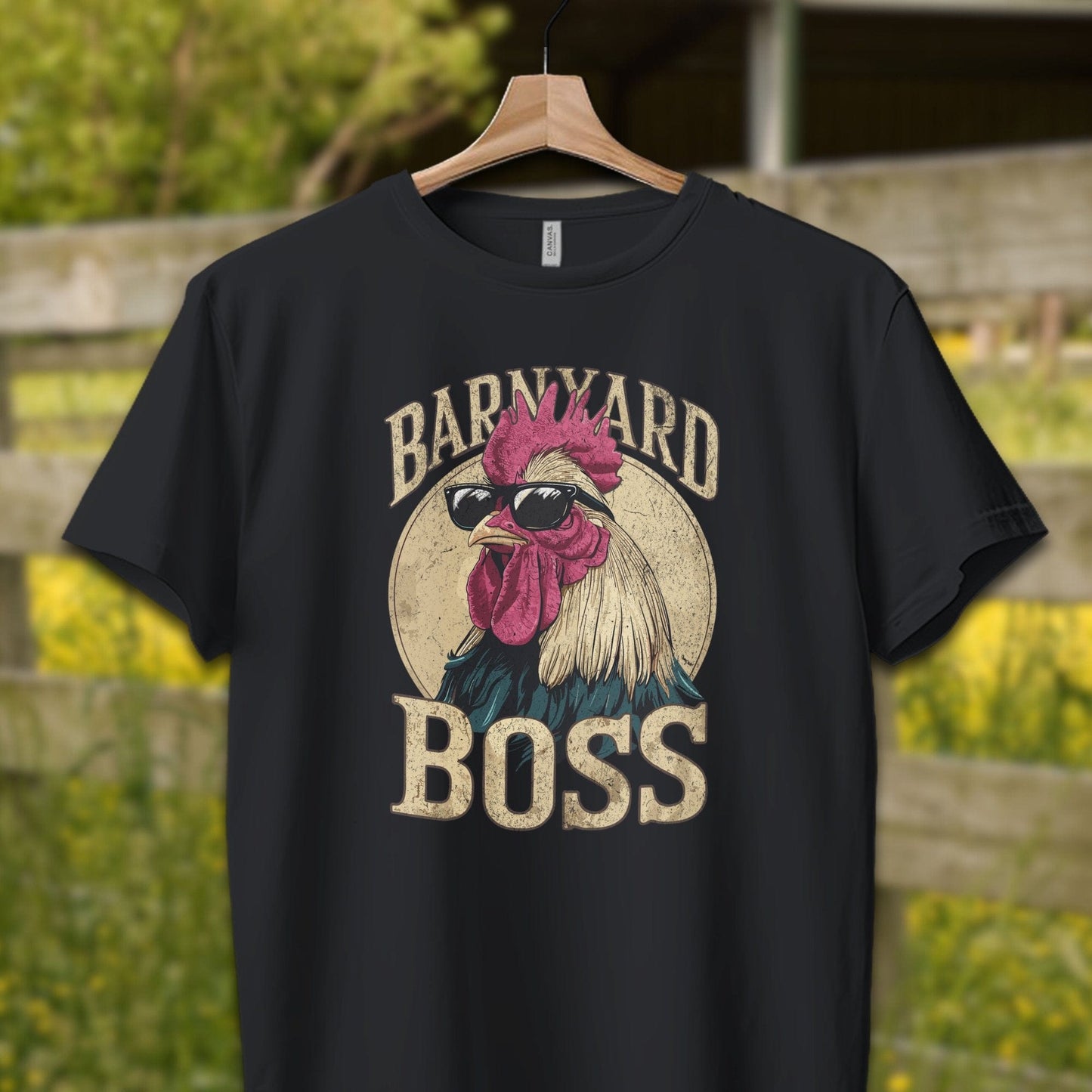 Mens Shirts Adult T-Shirt / XS / Vintage Black Barnyard Boss Rooster Shirt