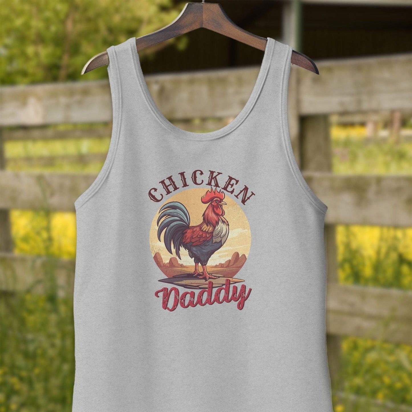 Mens Shirts Adult Tank Top / Athletic Heather / XS Chicken Daddy Rooster Shirt