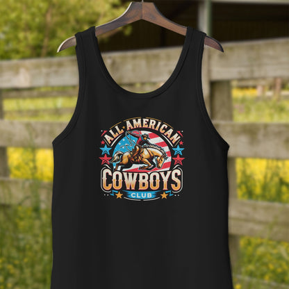 Mens Shirts Adult Tank Top / Black / XS All American Cowboys Club Shirt