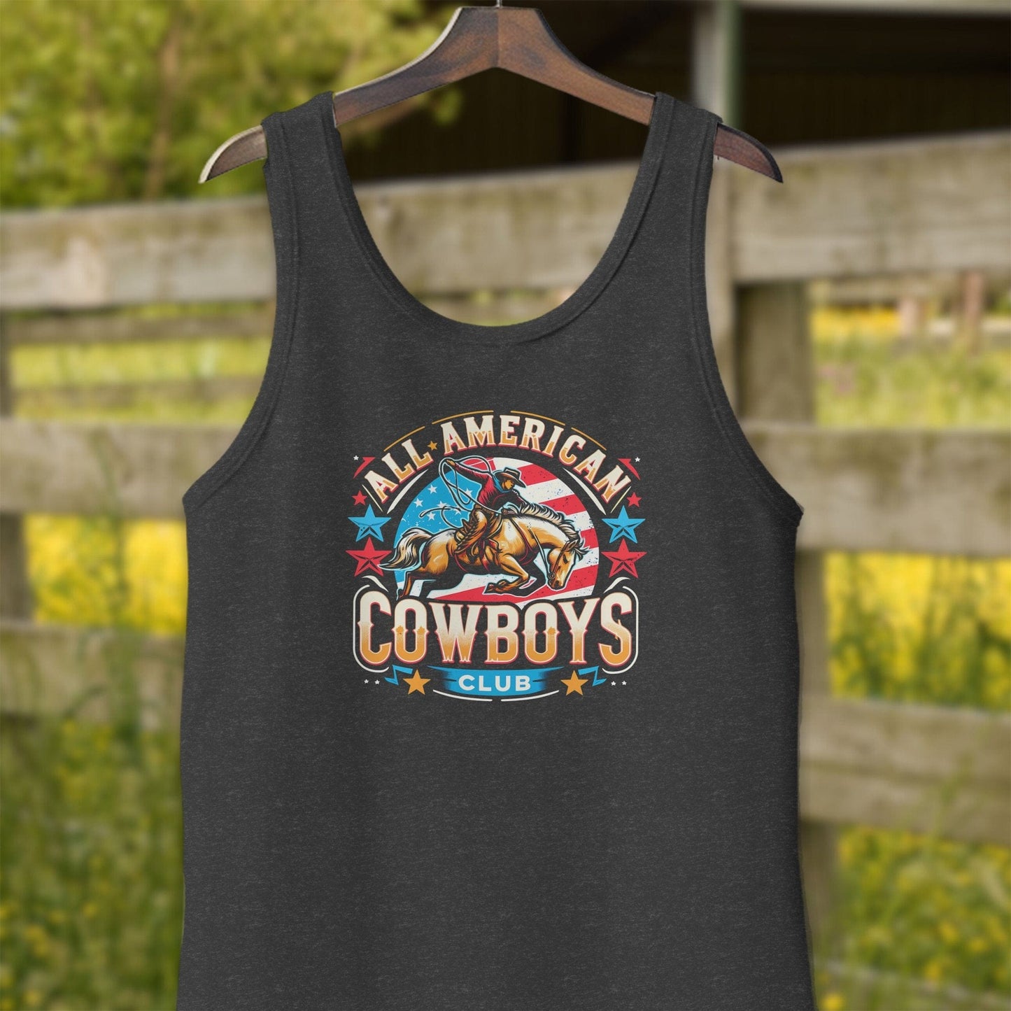 Mens Shirts Adult Tank Top / Dark Gray Heather / XS All American Cowboys Club Shirt