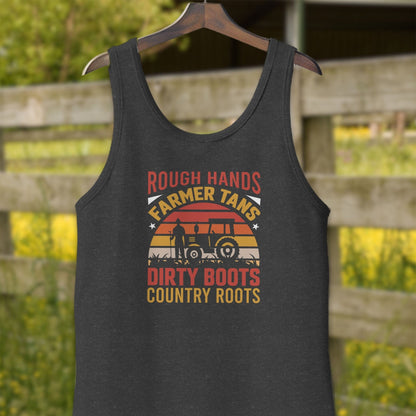 Mens Shirts Adult Tank Top / Dark Gray Heather / XS Rough Hands Farmer Tans Shirt