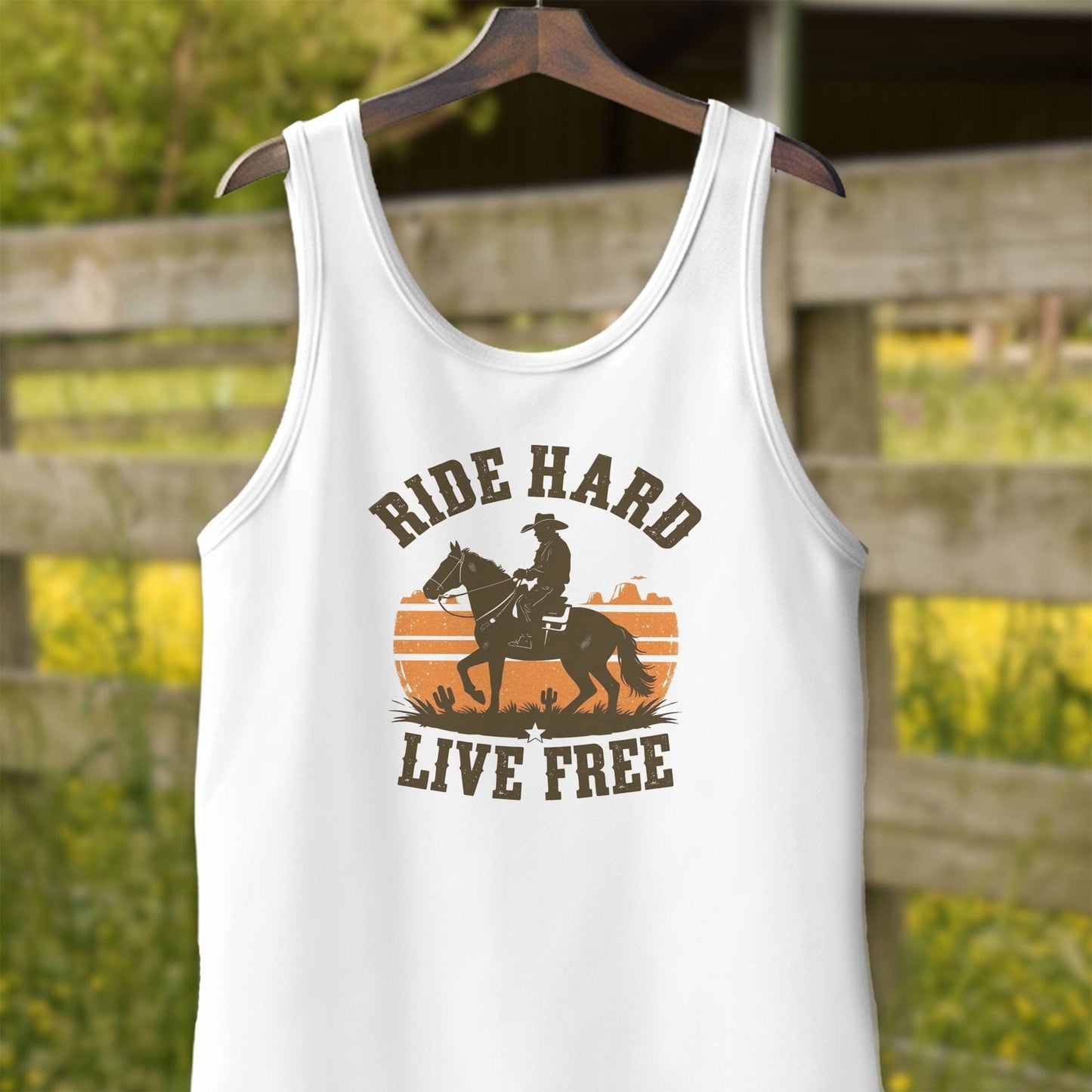 Mens Shirts Adult Tank Top / White / XS Ride Hard Live Free Shirt