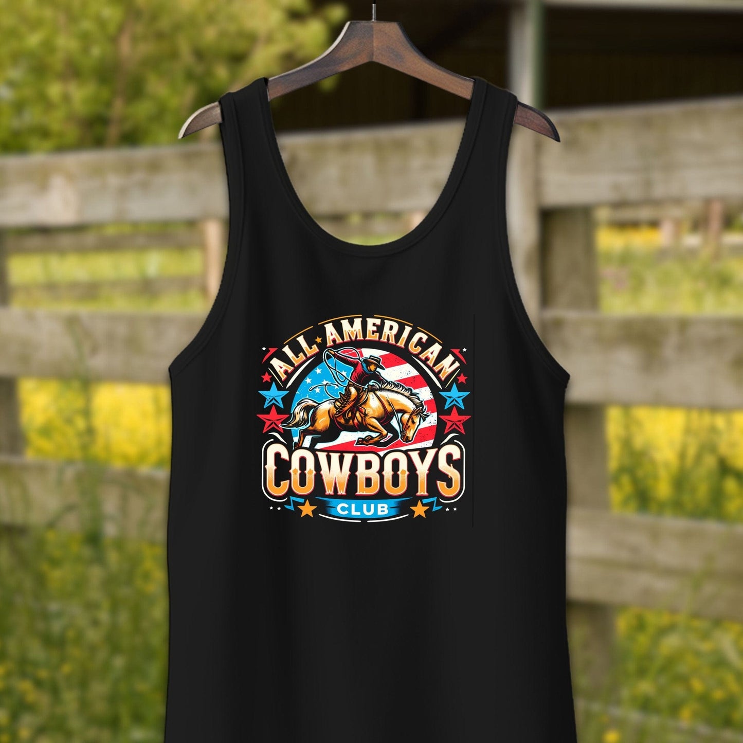 Mens Shirts Adult Tank Top / XS / Black All American Cowboys Club Shirt