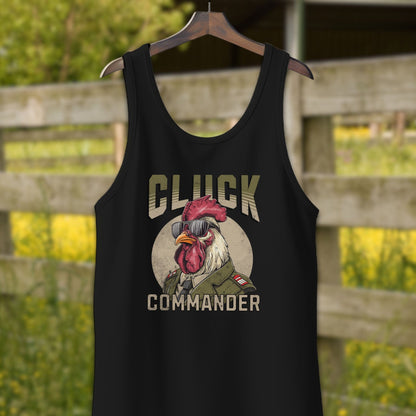 Mens Shirts Adult Tank Top / XS / Black Cluck Commander Shirt