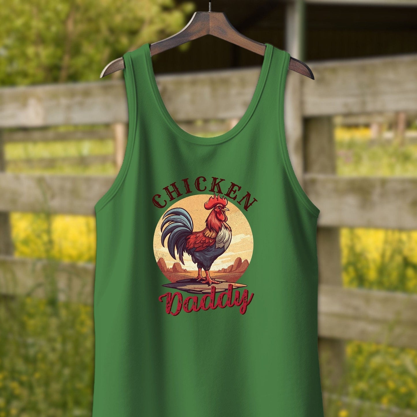 Mens Shirts Adult Tank Top / XS / Leaf Chicken Daddy Rooster Shirt