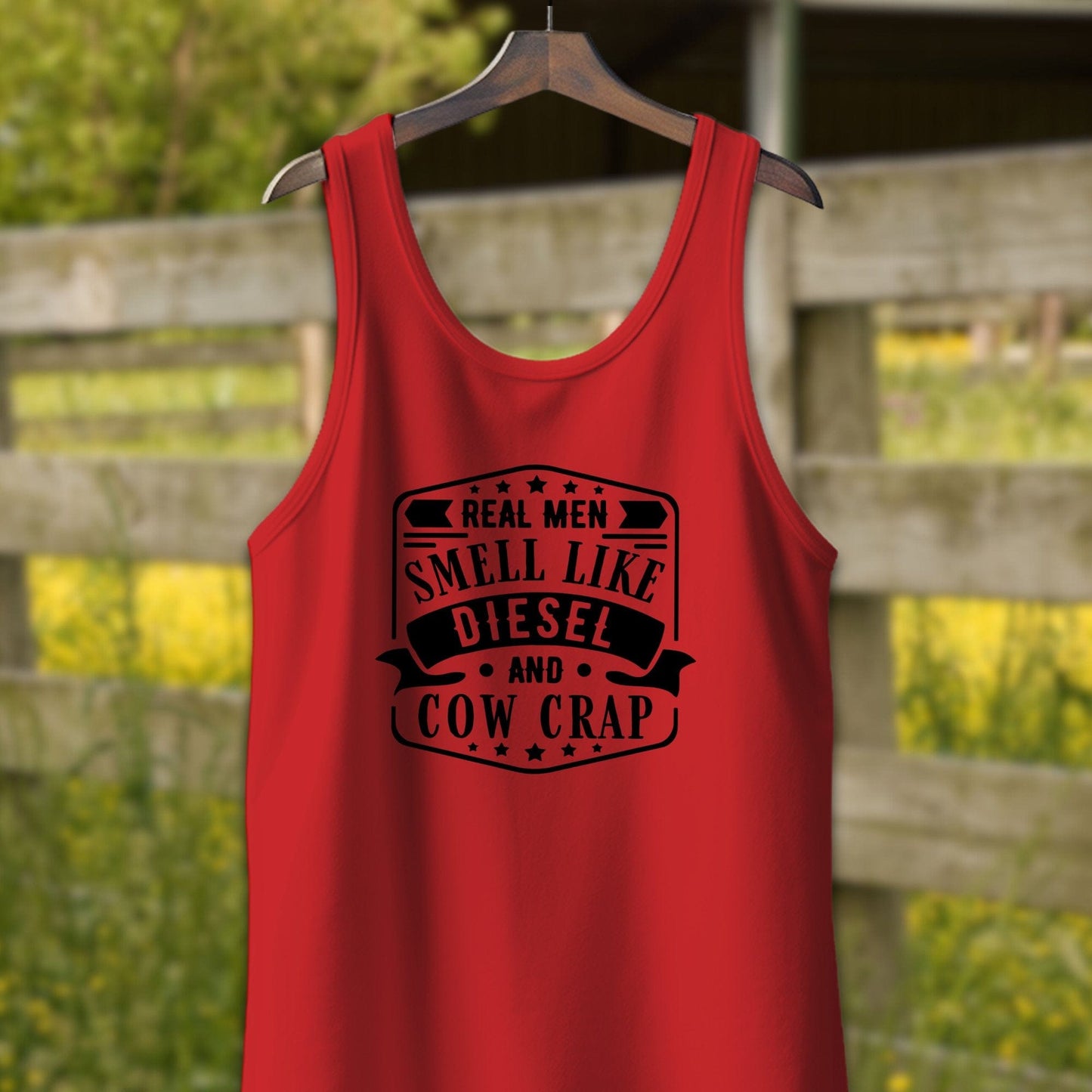 Mens Shirts Adult Tank Top / XS / Red Real Men Smell Like Diesel Shirt