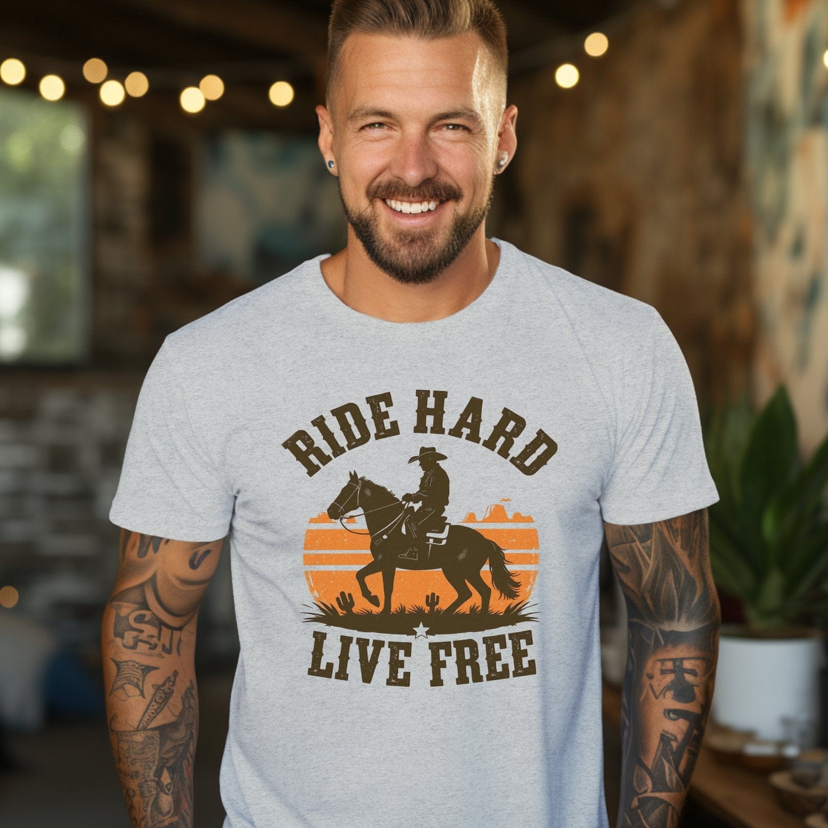 Mens Shirts Ride Hard Live Free Shirt