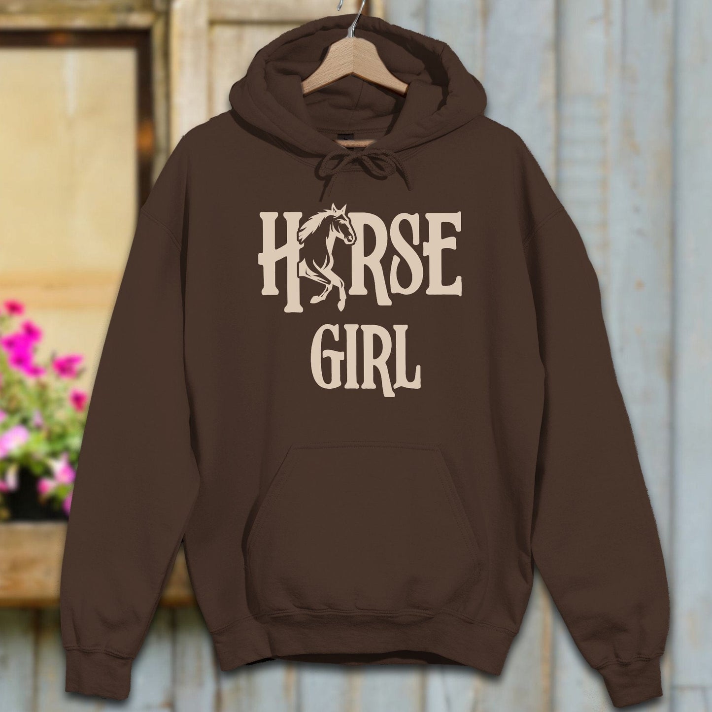 Physical Item Adult Hoodie / S / Dark Chocolate Horse Girl Hoodie