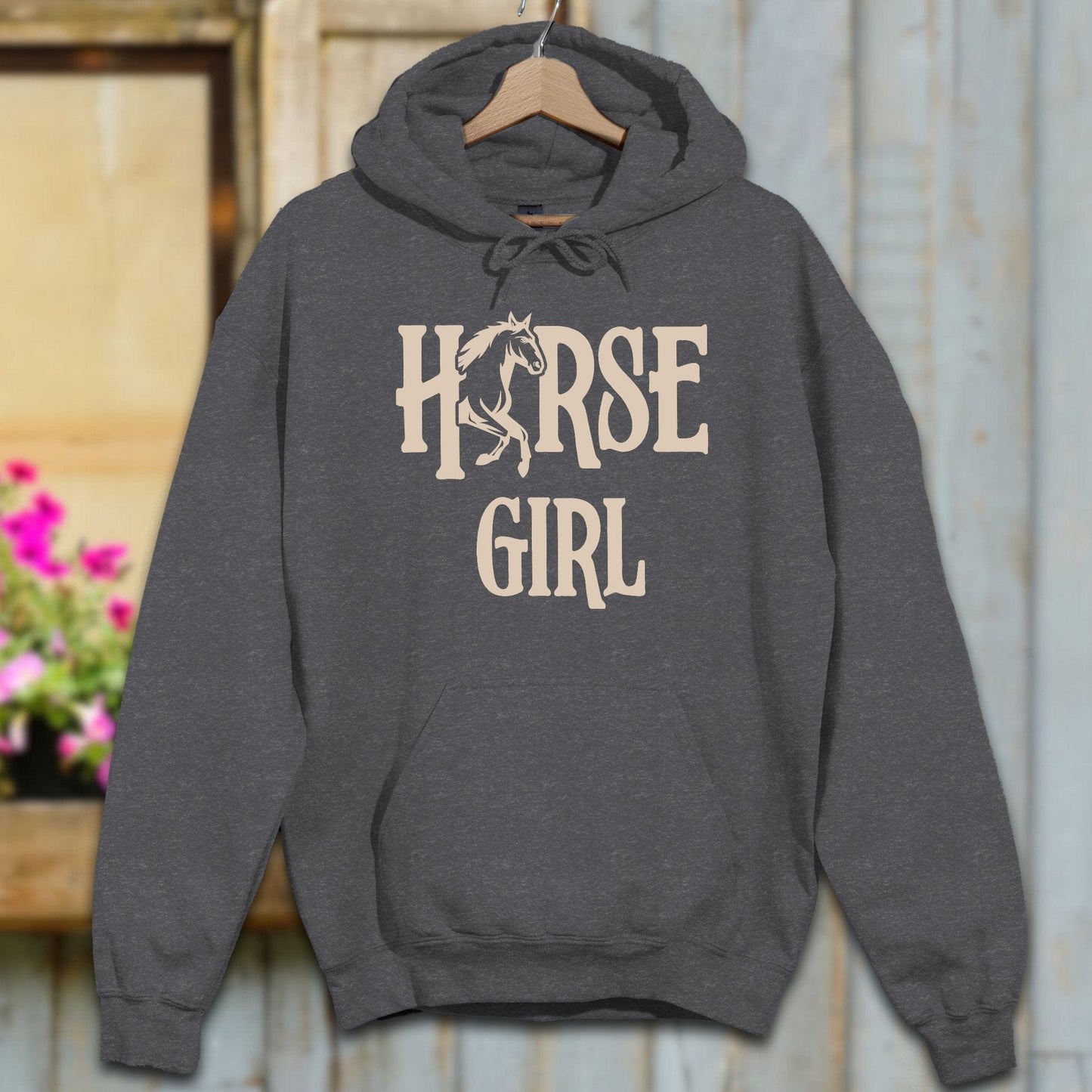 Physical Item Adult Hoodie / S / Dark Heather Horse Girl Hoodie