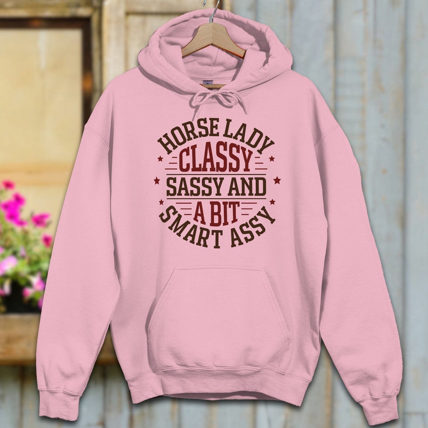 Physical Item Adult Hoodie / S / Light Pink Horse Lady Classy Sassy Hoodie