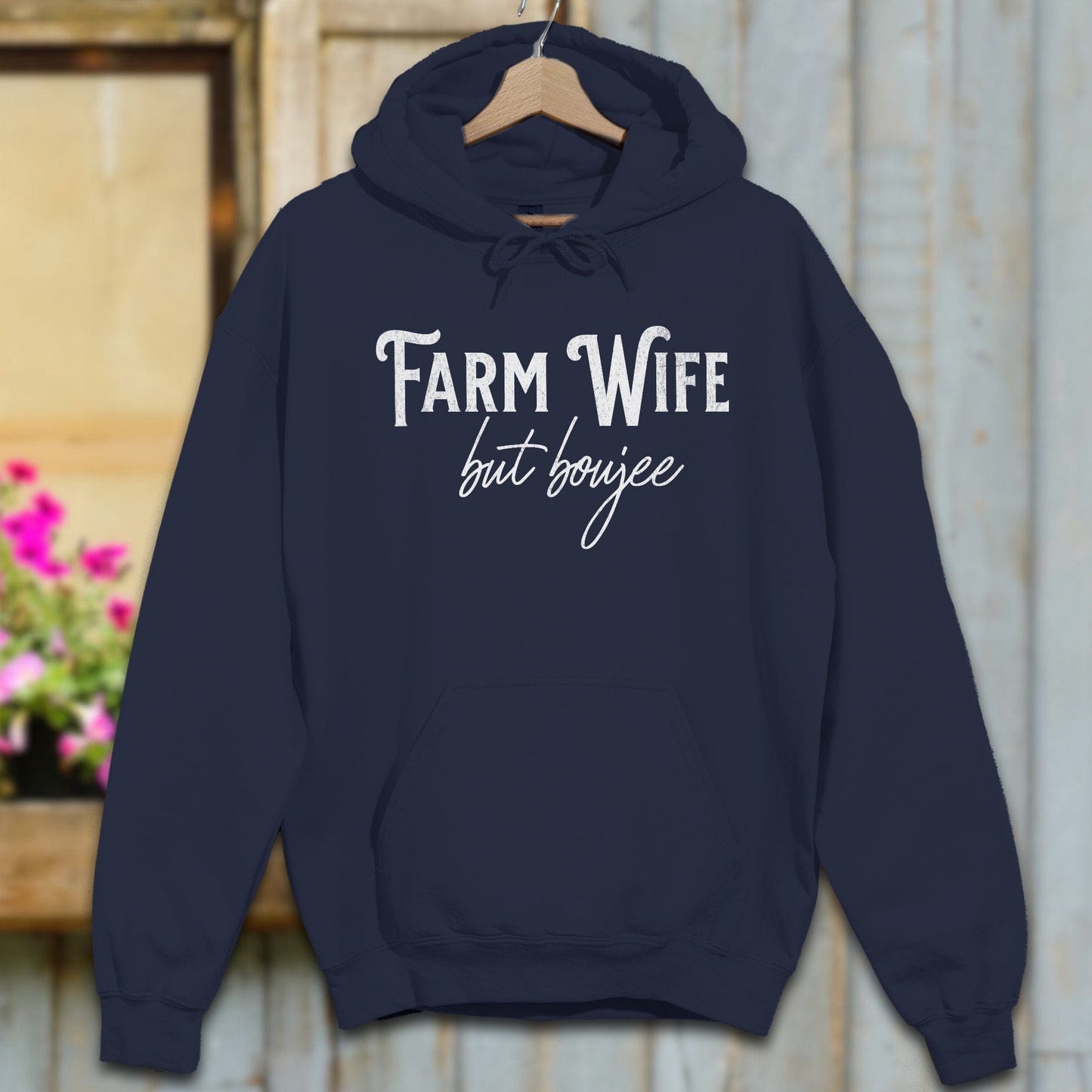 Physical Item Adult Hoodie / S / Navy Farm Wife but Boujee Shirt