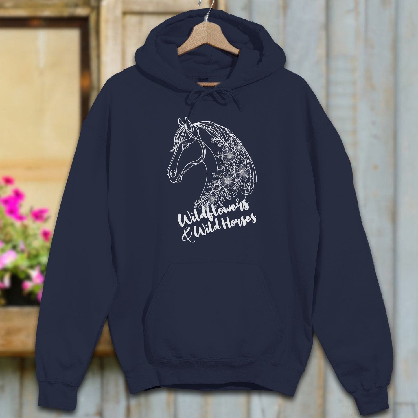 Physical Item Adult Hoodie / S / Navy Wildflowers And Wild Horses Hoodie