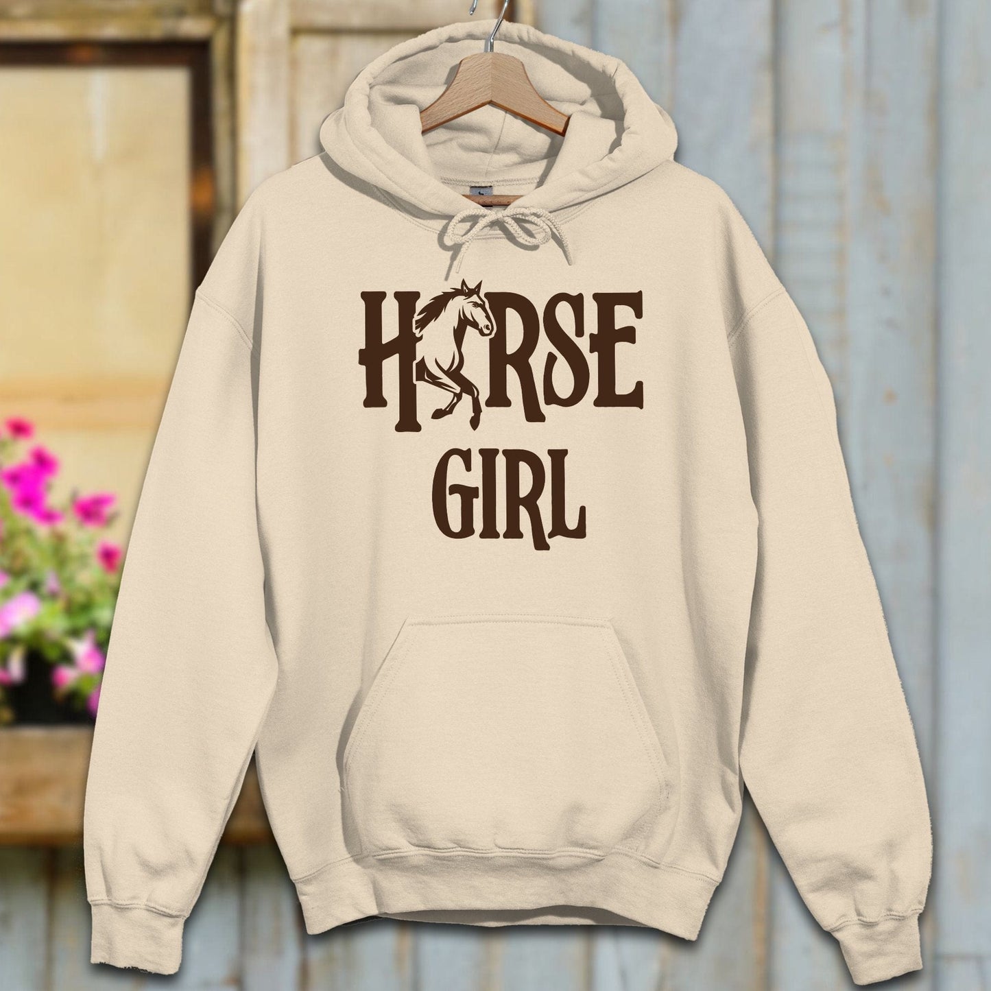 Physical Item Adult Hoodie / S / Sand Horse Girl Hoodie