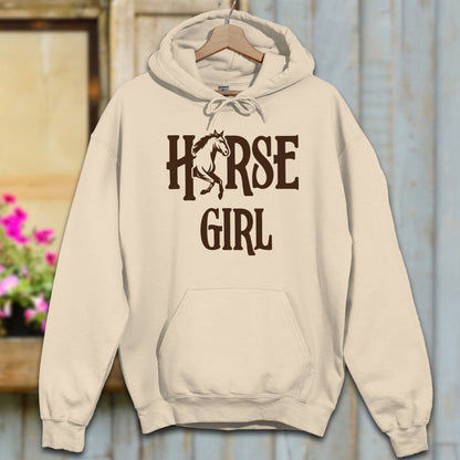 Physical Item Adult Hoodie / S / Sand Horse Girl Hoodie