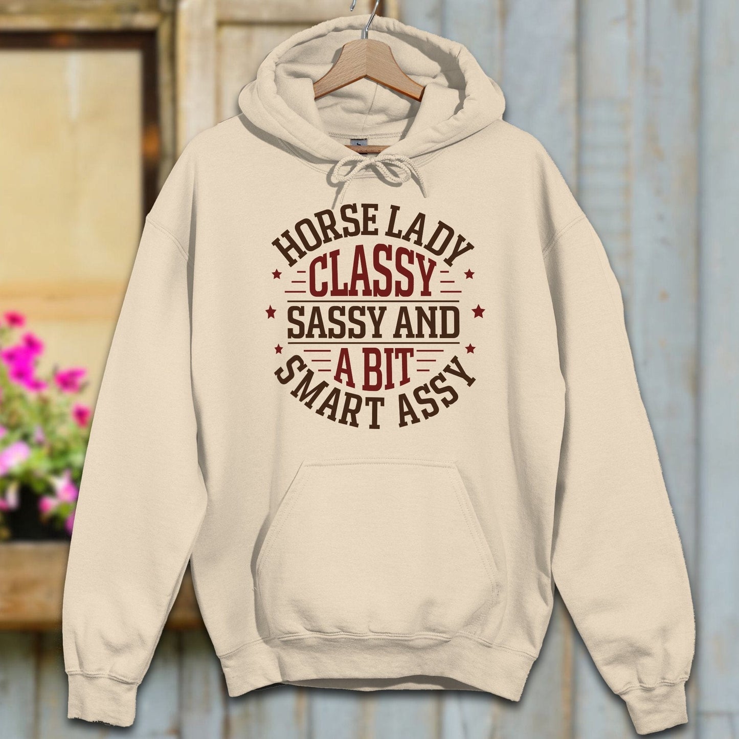 Physical Item Adult Hoodie / S / Sand Horse Lady Classy Sassy Hoodie