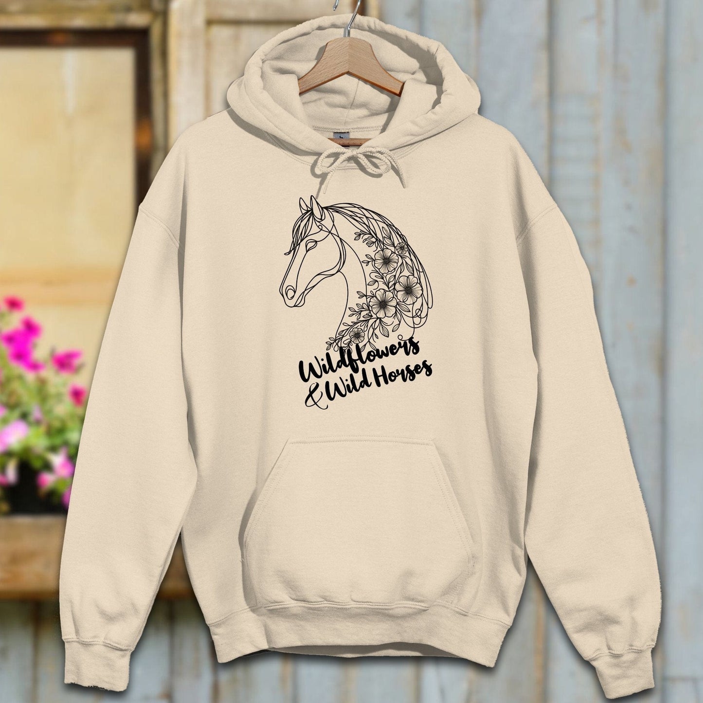 Physical Item Adult Hoodie / S / Sand Wildflowers And Wild Horses Hoodie