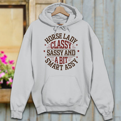 Physical Item Adult Hoodie / S / Sport Grey Horse Lady Classy Sassy Hoodie