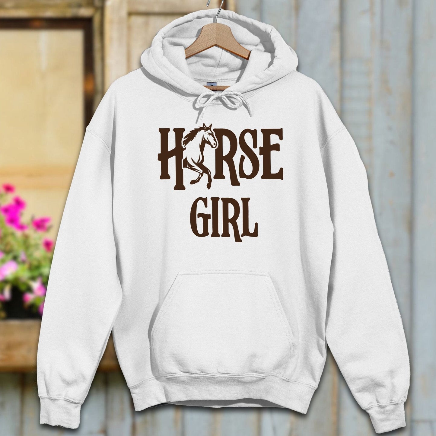 Physical Item Adult Hoodie / S / White Horse Girl Hoodie