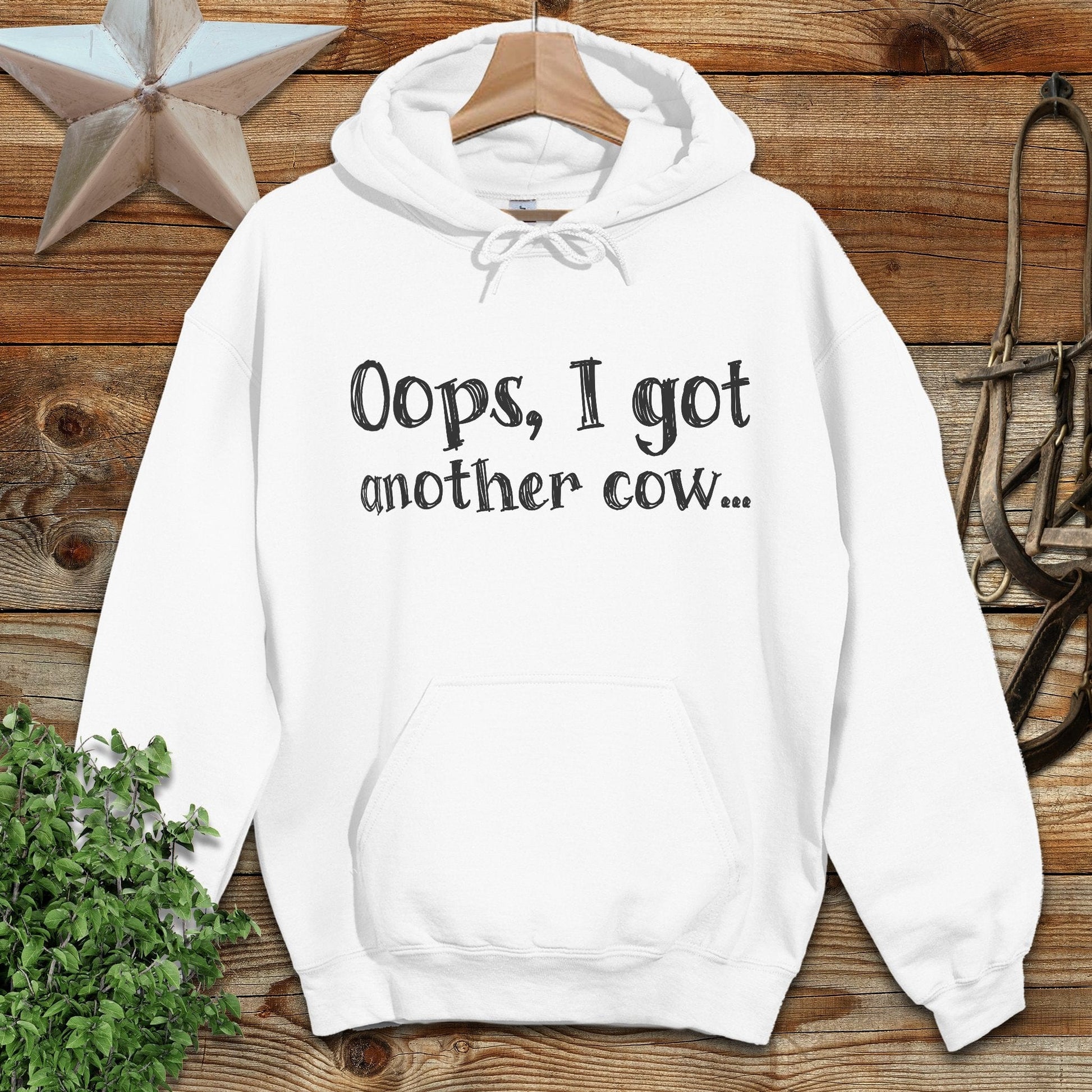 Physical Item Adult Hoodie / S / White Oops Another Cow Hoodie