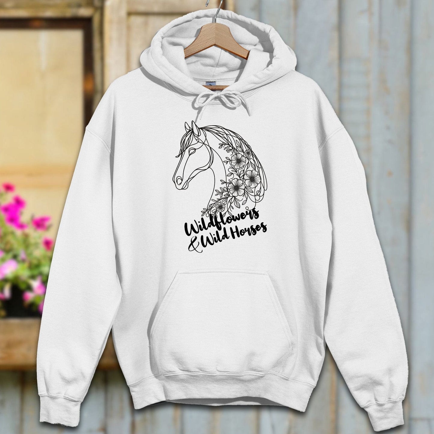 Physical Item Adult Hoodie / S / White Wildflowers And Wild Horses Hoodie