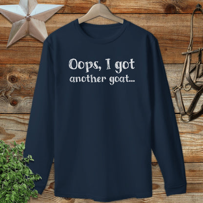 Physical Item Adult Long Sleeve Tee / S / Navy Oops Another Goat Long Sleeve Tee