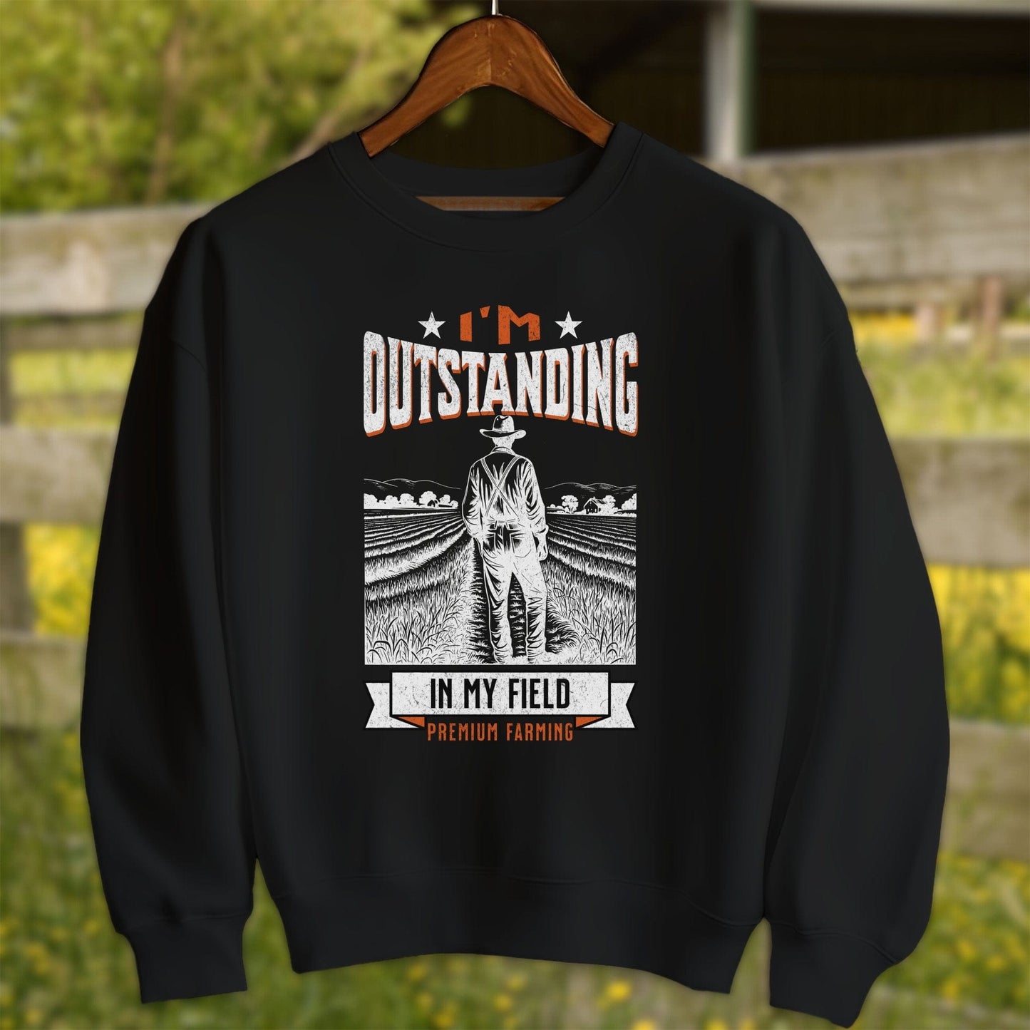 Physical Item Adult Sweatshirt / Black / S Outstanding in My Field Shirt