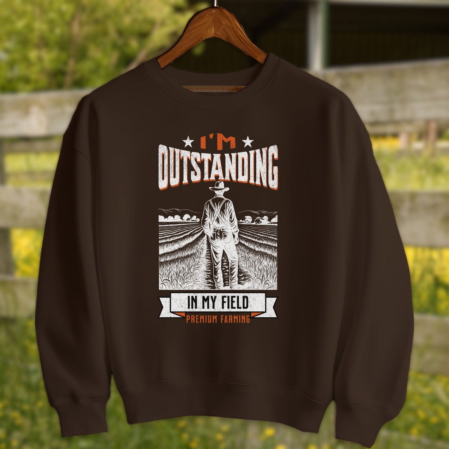 Physical Item Adult Sweatshirt / Chocolate / S Outstanding in My Field Shirt