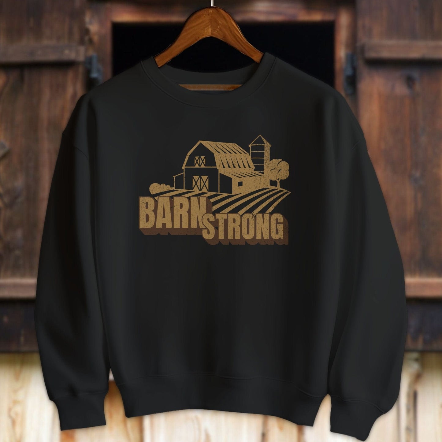 Physical Item Adult Sweatshirt / S / Black Barn Strong Shirt