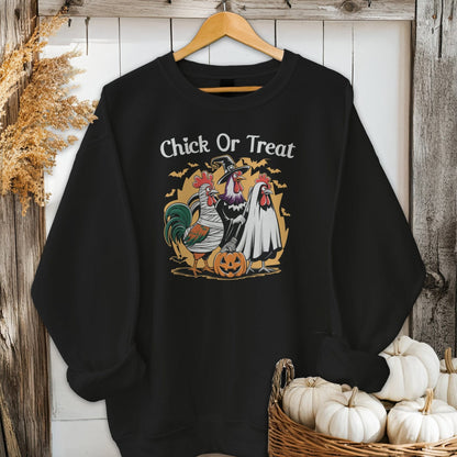 Physical Item Adult Sweatshirt / S / Black Chick Or Treat Halloween Shirt