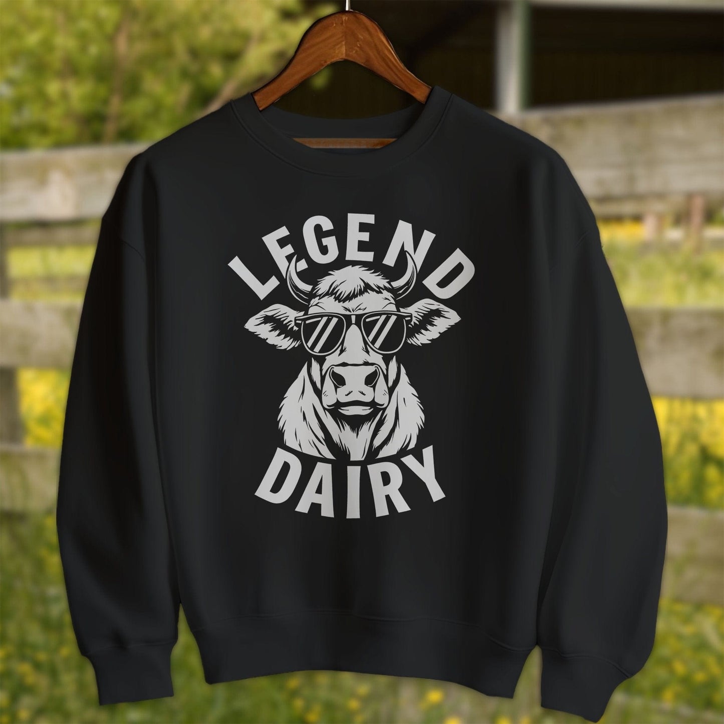 Physical Item Adult Sweatshirt / S / Black Legend Dairy Shirt