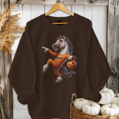 Physical Item Adult Sweatshirt / S / Dark Chocolate Halloween Horse Shirt