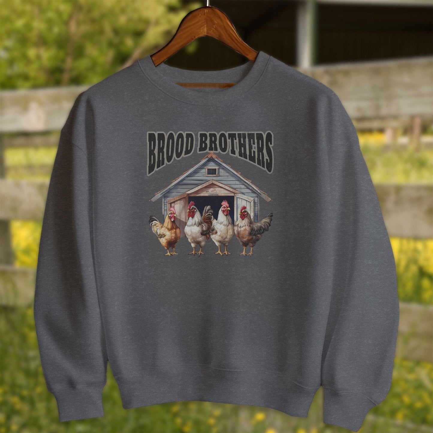 Physical Item Adult Sweatshirt / S / Dark Heather Brood Brothers Shirt