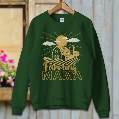 Physical Item Adult Sweatshirt / S / Forest Green Farming Mama Shirt